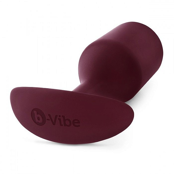 Бордовая пробка для ношения B-vibe Snug Plug 5 - 14 см. - силикон