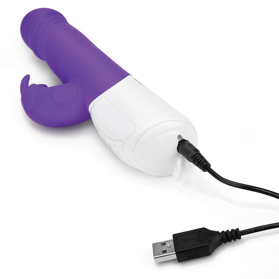 Фиолетовый вибратор-кролик с возвратно-поступательными движениями головки - 24 см. от Intimcat