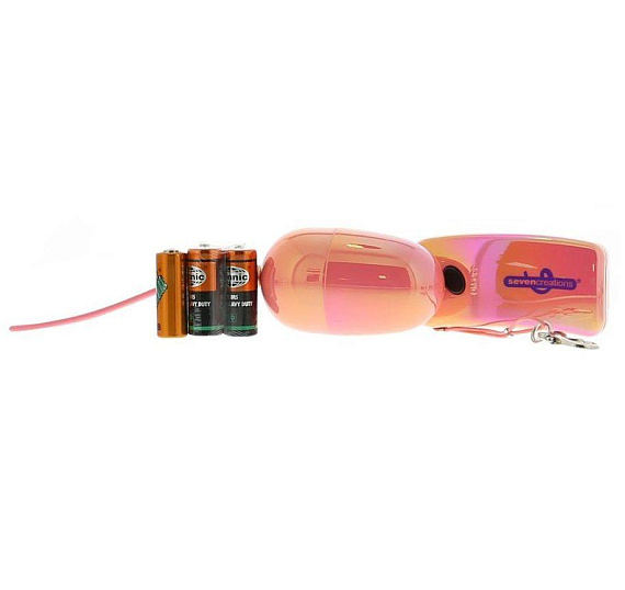 Розовое виброяйцо на дистанционном пульте управления - пластик