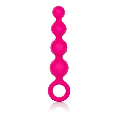 Розовая анальная цепочка Booty Beads - 15,3 см.