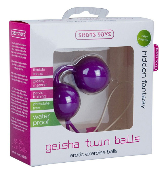 Фиолетовые вагинальные шарики Geisha Purple - анодированный пластик (ABS)