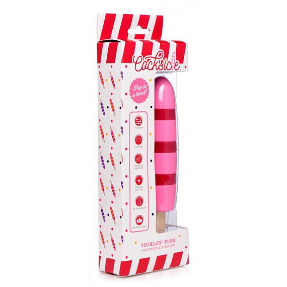 Розовый вибростимулятор-эскимо 10X Popsicle Vibrator - 21,6 см. от Intimcat