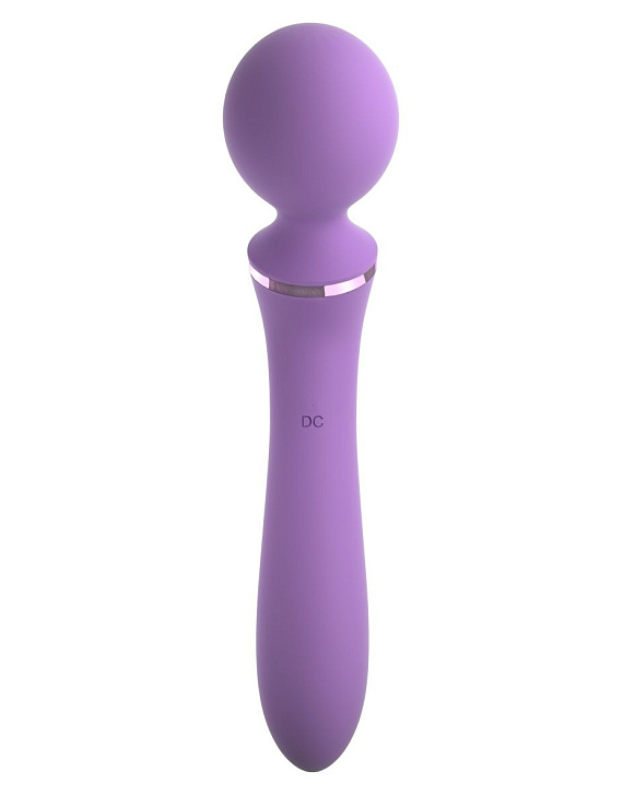 Фиолетовый двусторонний вибростимулятор Duo Wand Massage-Her - 19,6 см. от Intimcat