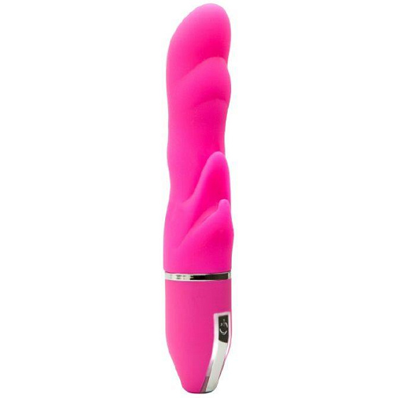 Розовый волнообразный вибратор PURRFECT SILICONE DELUXE VIBE - 15 см.