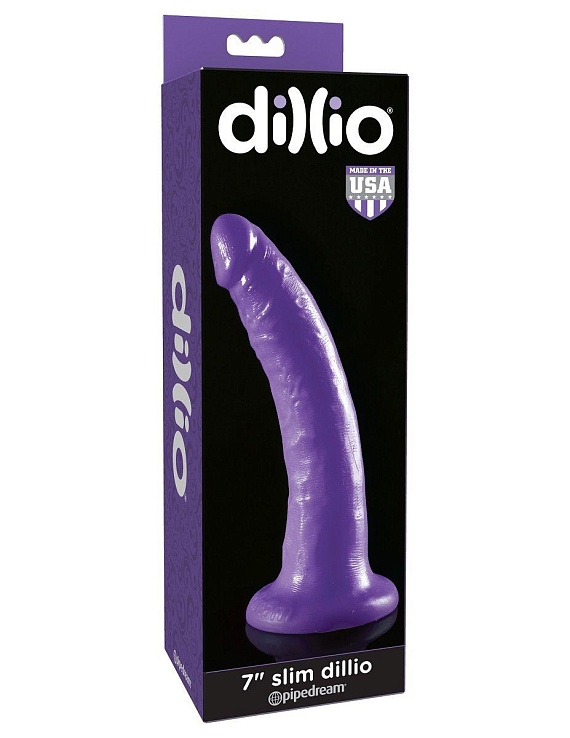 Фиолетовый фаллоимитатор 7  Slim Dillio - 19,7 см. Pipedream