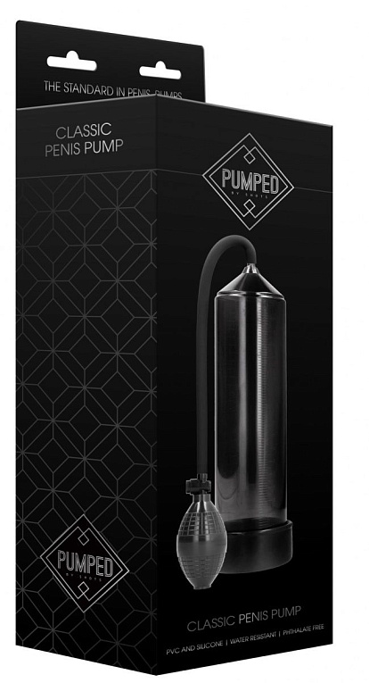 Черная ручная вакуумная помпа для мужчин Classic Penis Pump - анодированный пластик (ABS)