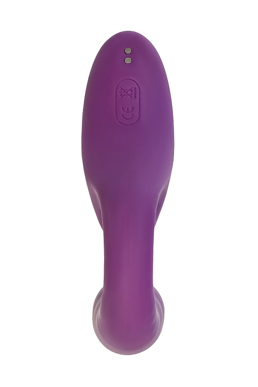 Фиолетовый вибромассажер с клиторальной стимуляцией Megam ToyFa