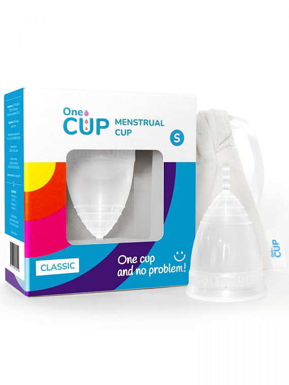 Прозрачная менструальная чаша OneCUP Classic - размер S - силикон