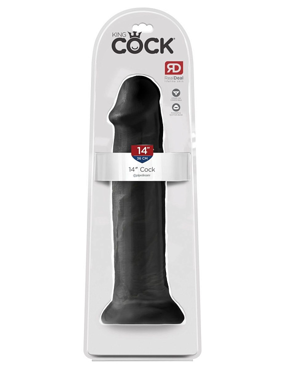 Черный фаллоимитатор-гигант на присоске 14  Cock - 36 см. от Intimcat