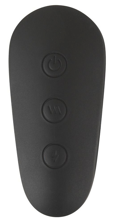 Черная анальная втулка с вибрацией и электростимуляцией Vibrating E-Stim Butt Plug - 9,2 см. Orion