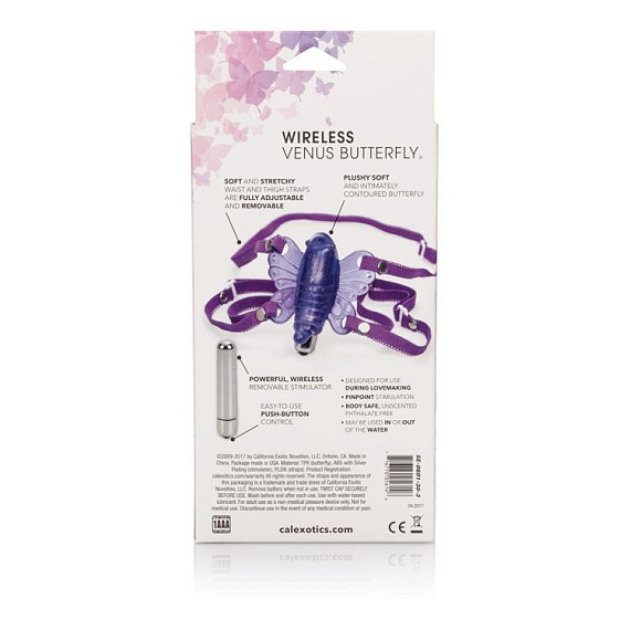 Фиолетовая вибробабочка Wireless Venus Butterfly Wearable Stimulator от Intimcat