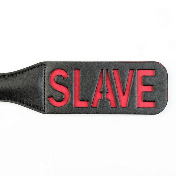 Черная гладкая шлепалка SLAVE - 38 см. от Intimcat