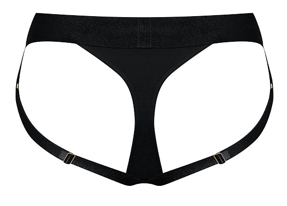 Черные трусики для насадок Heroine Lingerie Harness - size L от Intimcat