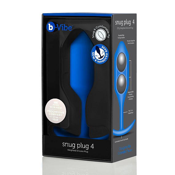 Синяя пробка для ношения Snug Plug 4 - 14,5 см. - фото 6