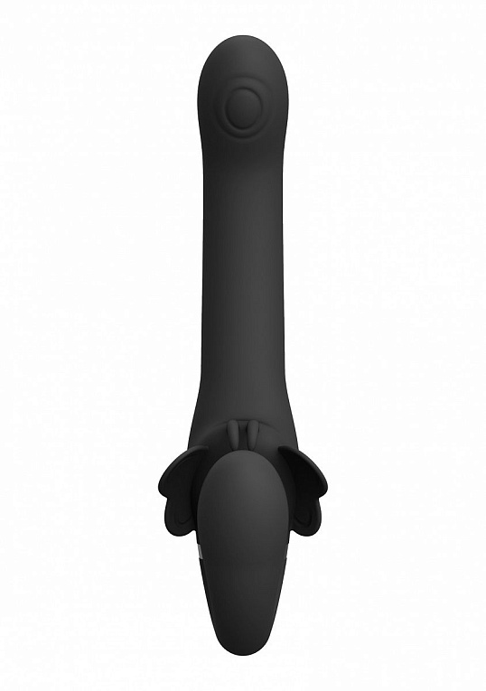Черный женский безремневой вибрострапон Satu - 23 см. от Intimcat