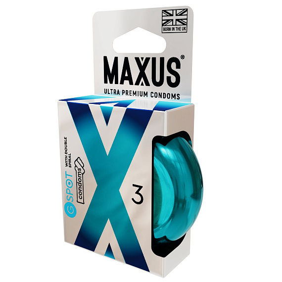 Презервативы Maxus G spot с двойной спиралью - 3 шт. - латекс