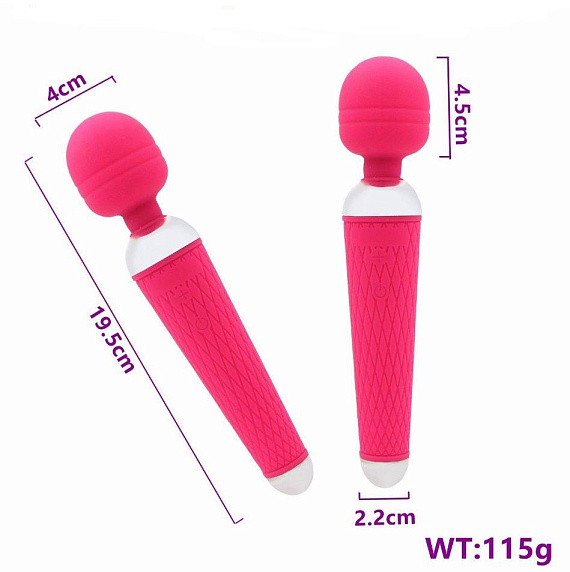 Розовый жезловый вибратор - 19,5 см. - силикон