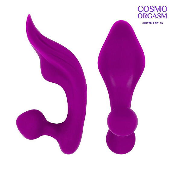 Фиолетовый массажёр с 9 режимами вибрации и пультом ДУ - силикон