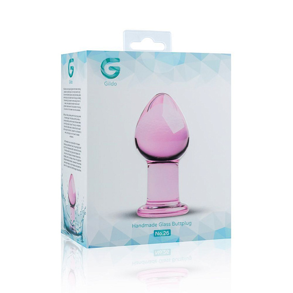 Розовая стеклянная пробка Glass Buttplug No.27 - 8,5 см. от Intimcat