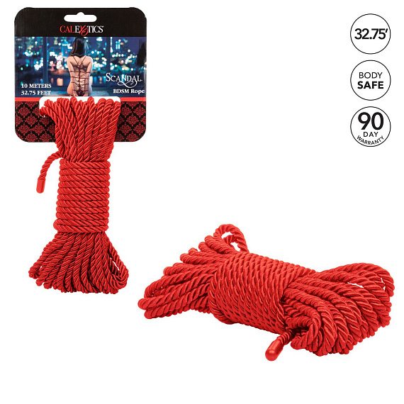 Красная мягкая веревка для бондажа BDSM Rope 32.75 - 10 м. - фото 5