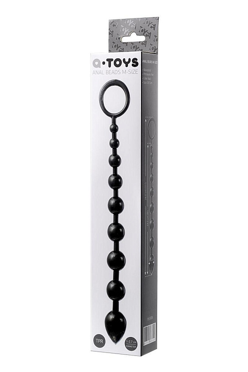 Черная анальная цепочка A-toys - 28,3 см. от Intimcat