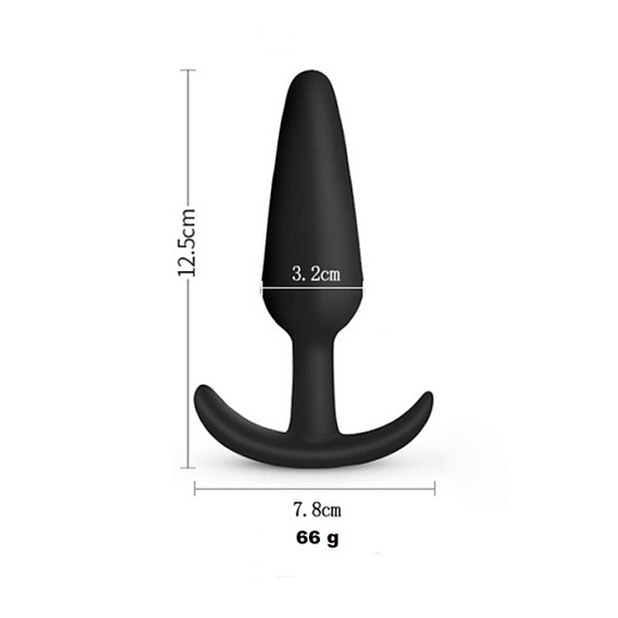 Черная силиконовая анальная пробка Soft-touch - 12,5 см. Сима-Ленд