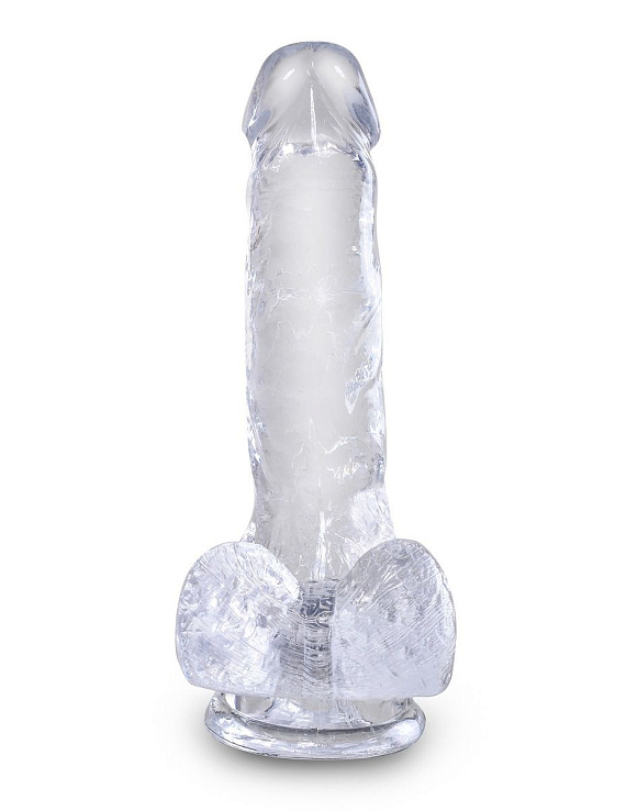 Прозрачный фаллоимитатор King Cock Clear 6  Cock with Balls - 17,8 см. - поливинилхлорид (ПВХ, PVC)