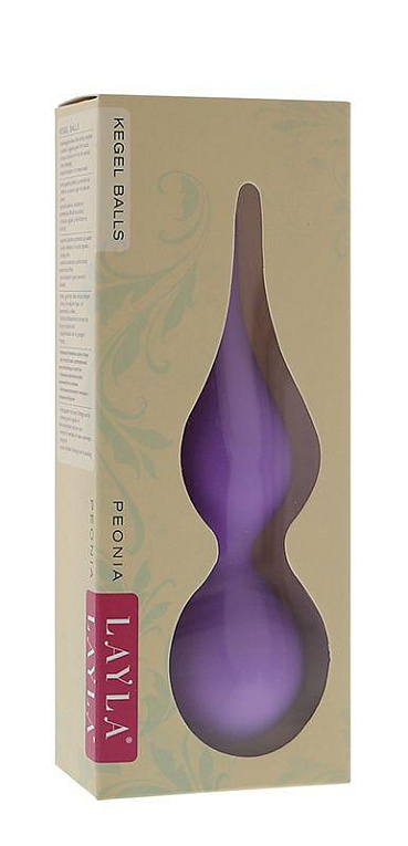 Фиолетовые вагинальные шарики LAYLA PEONIA - силикон