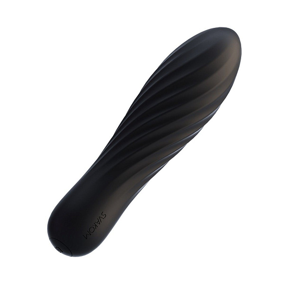 Черная вибропуля Tulip - 10,6 см. - силикон