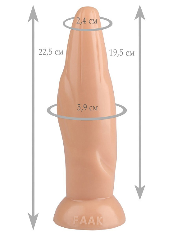 Телесная фигурная анальная втулка - 22,5 см. - эластомер (полиэтилен гель)