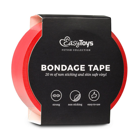 Красная лента для бондажа Easytoys Bondage Tape - 20 м. - поливинилхлорид (ПВХ, PVC)