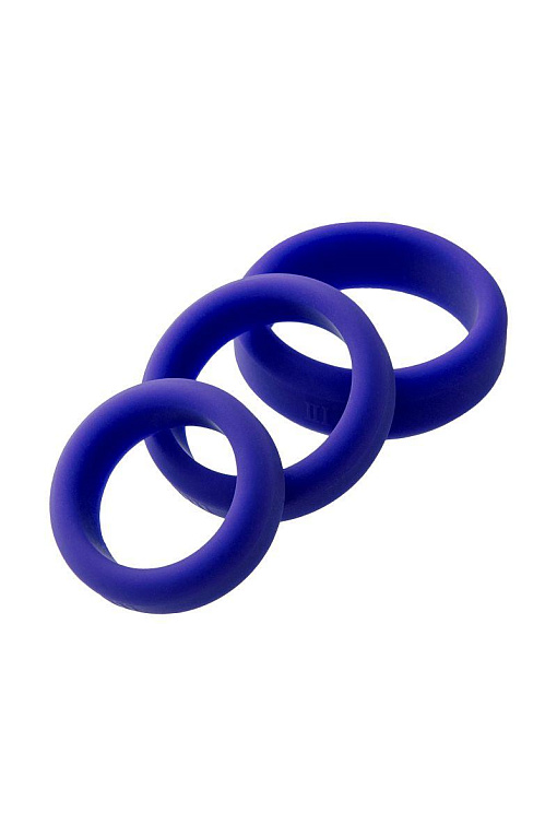 Набор из 3 фиолетовых эрекционных колец A-Toys - силикон