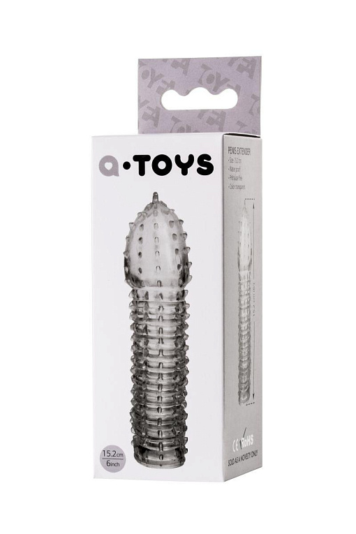 Прозрачная закрытая насадка на пенис TOYFA A-Toys - 15,2 см. от Intimcat