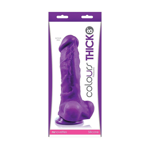 Фиолетовый фаллоимитатор Pleasures Thick 8 Dildo - 23,8 см. - силикон