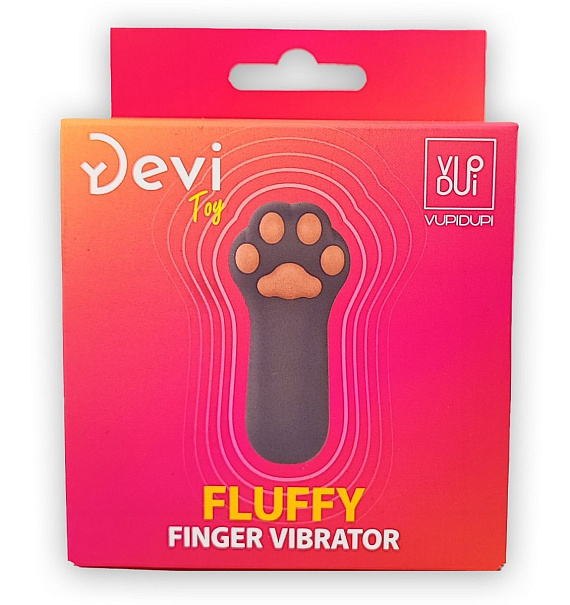 Насадка на палец в форме лапки Finger Vibrator Fluffy - силикон