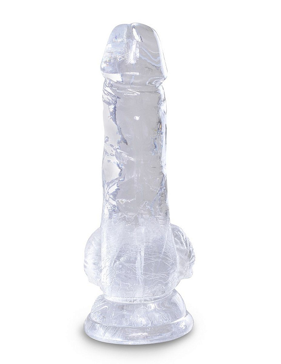 Прозрачный фаллоимитатор King Cock Clear 5  Cock with Balls - 15,2 см. - поливинилхлорид (ПВХ, PVC)