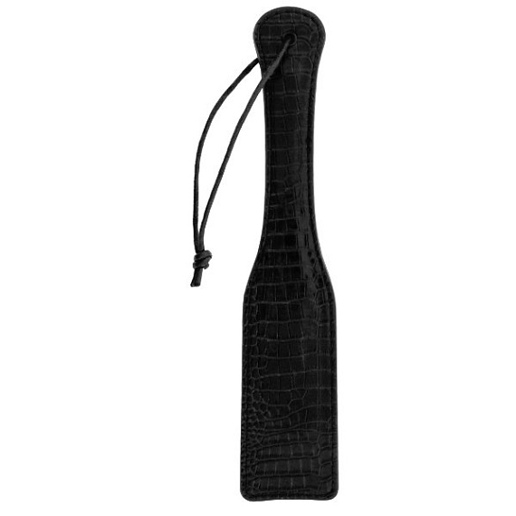 Черная шлепалка с петлёй Croco Paddle - 32 см. - полиуретан