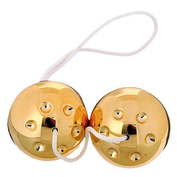 Золотистые вагинальные шарики GOLD - анодированный пластик (ABS)