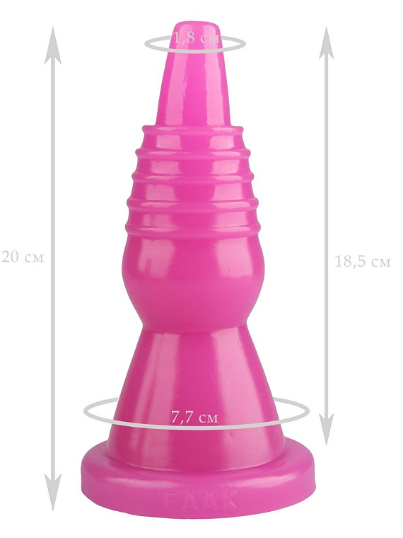 Розовая коническая рельефная втулка - 20 см. - эластомер (полиэтилен гель)
