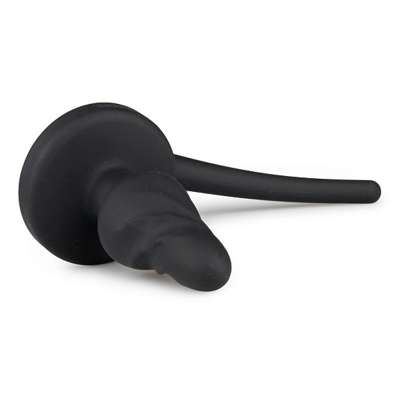 Чёрный витой анальный плаг Dog Tail Plug с хвостом - силикон