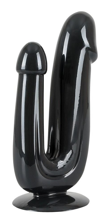Чёрный анально-вагинальный фаллоимитатор Duo Dildo - 17,5 см. - поливинилхлорид (ПВХ, PVC)