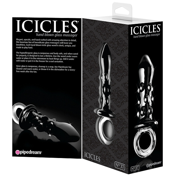 Стеклянный анальный стимулятор ICICLES №37 - 16 см. - стекло