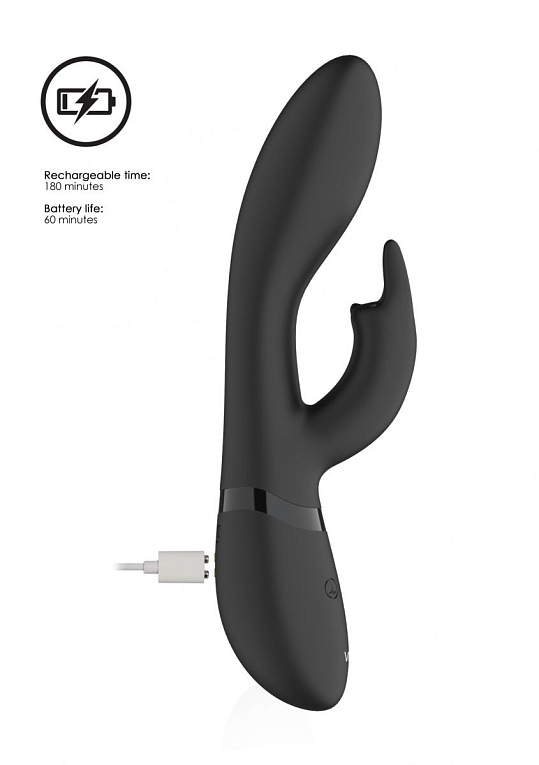 Черный вибромассажер-кролик Zosia - 21,3 см. от Intimcat