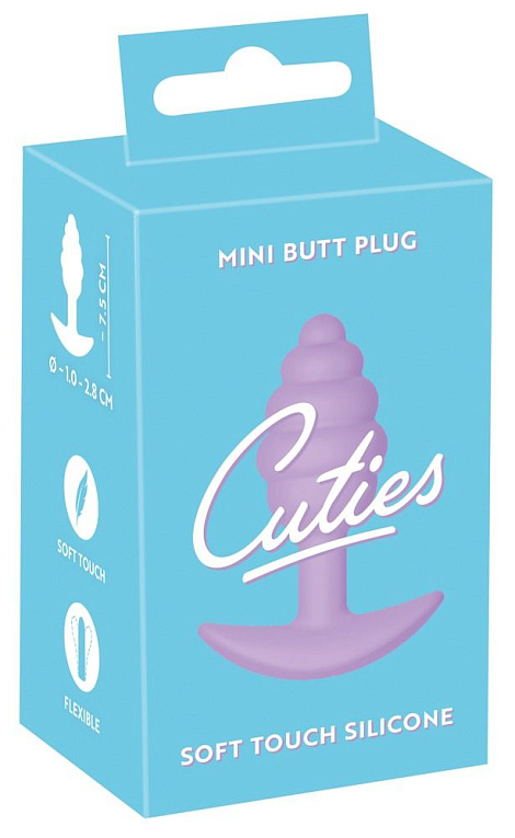 Фиолетовая анальная втулка Mini Butt Plug - 7,5 см. - силикон