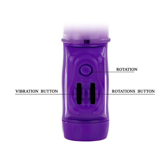 Фиолетовый хай-тек вибратор с ротацией и возвратно-поступательным движением - 24 см. - фото 5