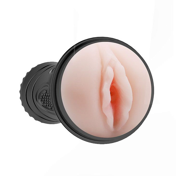 Мастурбатор-вагина в черной тубе без вибрации - термопластичная резина (TPR)