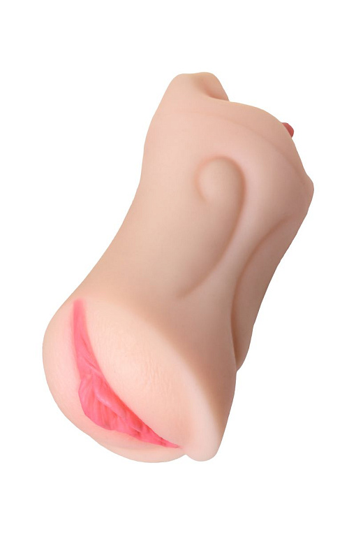 Телесный двусторонний мастурбатор Fruity Tongue - ротик и вагина - термопластичный эластомер (TPE)