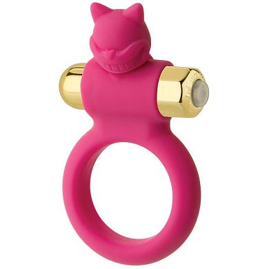 Розовое эрекционное кольцо с вибростимулятором The Kinky Kat
