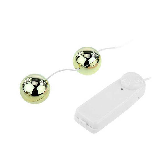 Золотистые шарики с вибрацией Goden Balls - анодированный пластик (ABS)