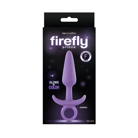 Фиолетовая анальная пробка Firefly Prince Medium - 12,7 см. - силикон
